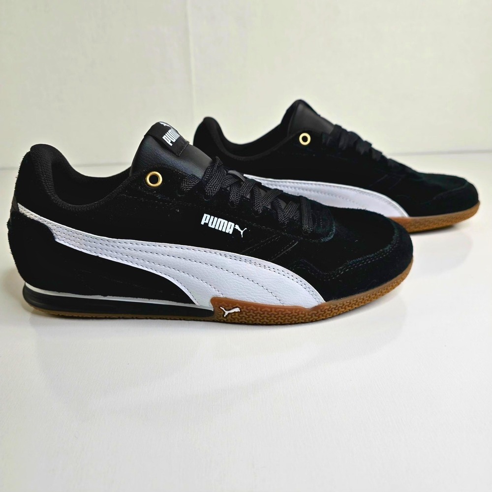 Puma Bella V Sneakers Black White Suede Gum Sole 402673-01 Mens Size 9.5